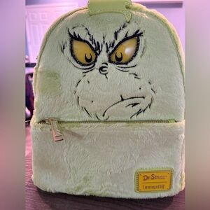 Loungefly light up Dr. Seuss Grinch Plush Backpack - Soft Yellow green